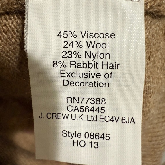 VTG J. Crew Red Tan Sweater Button Accents Elbow Patches Wool Angora equestrian - Picture 6 of 6